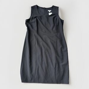 Ingenuity Canada Black Sheath Dress Size 16 NWT Sleeveless Zip $140 LBD